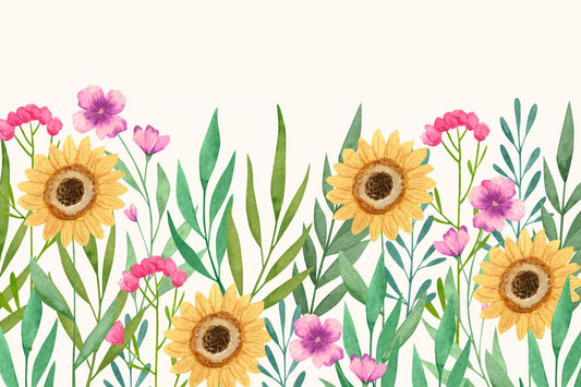 watercolor illustration of wildflowers