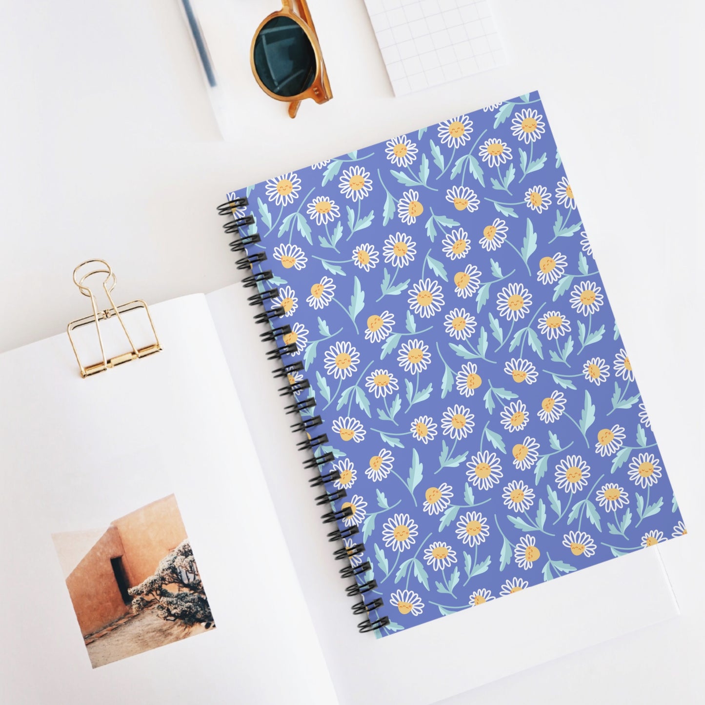 Happy Smiley Daisies Spiral Notebook - Ruled Line