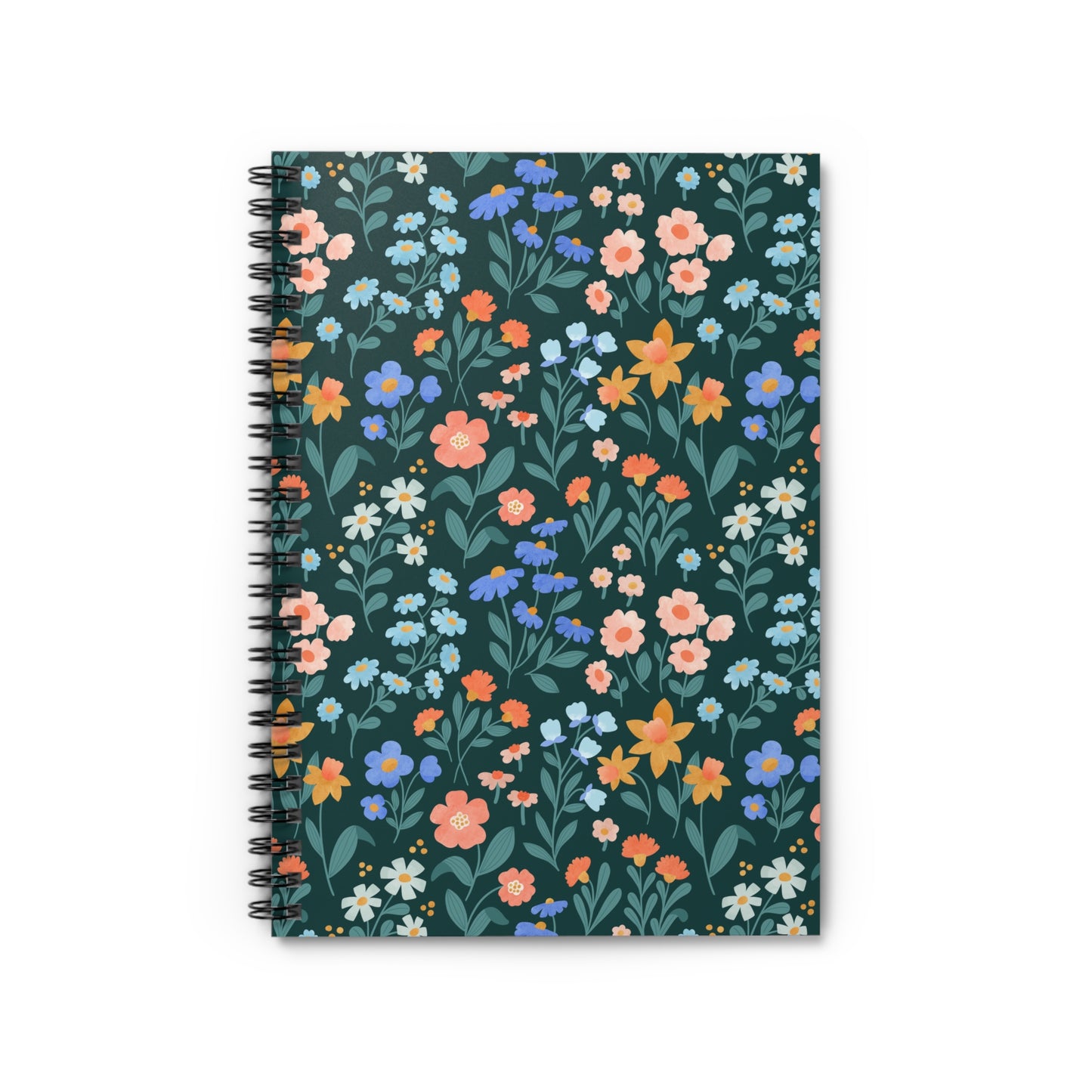 Floral Pattern Spiral Notebook - Ruled Line