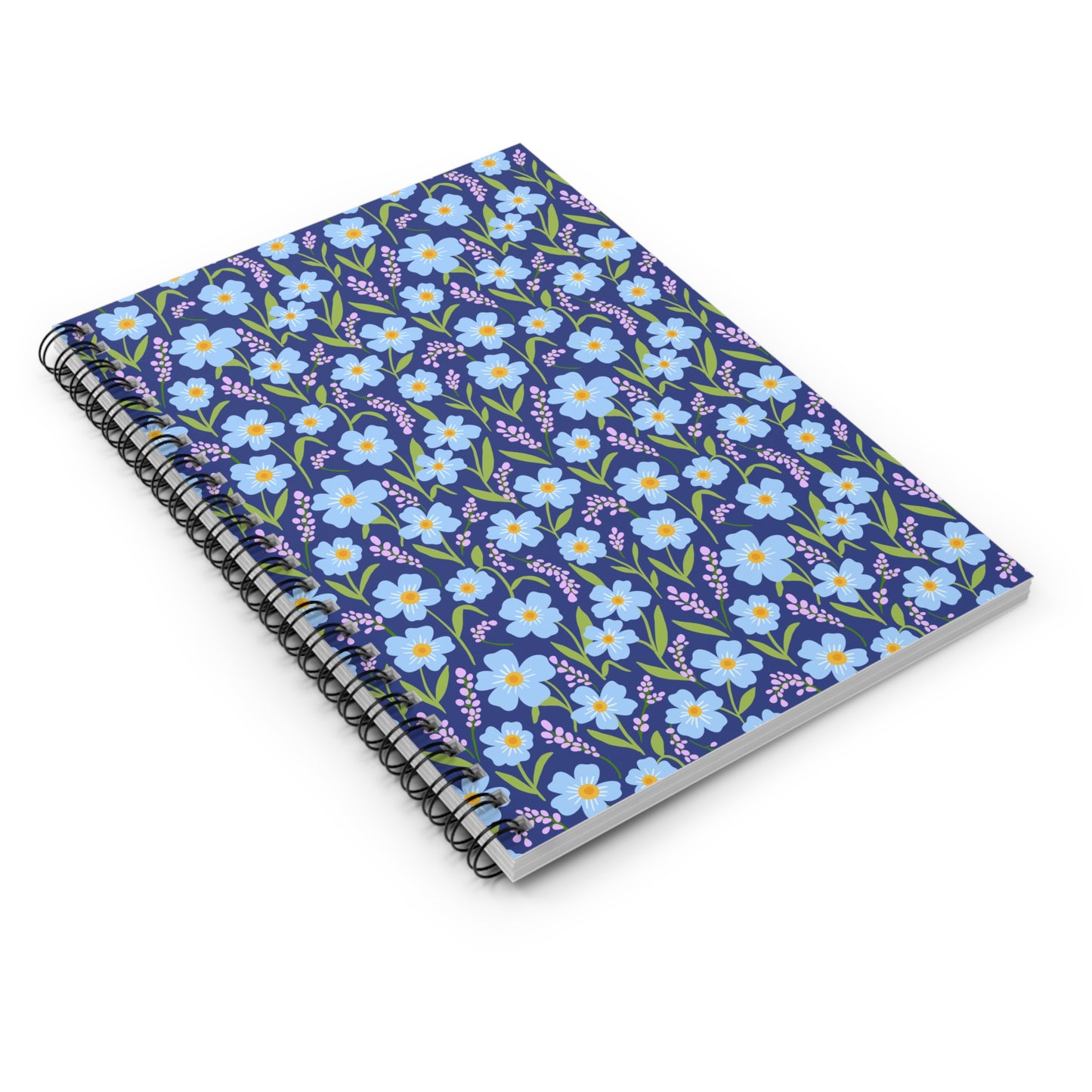 Forget Me Not Flowers Spiral Notebook - Ruled Line