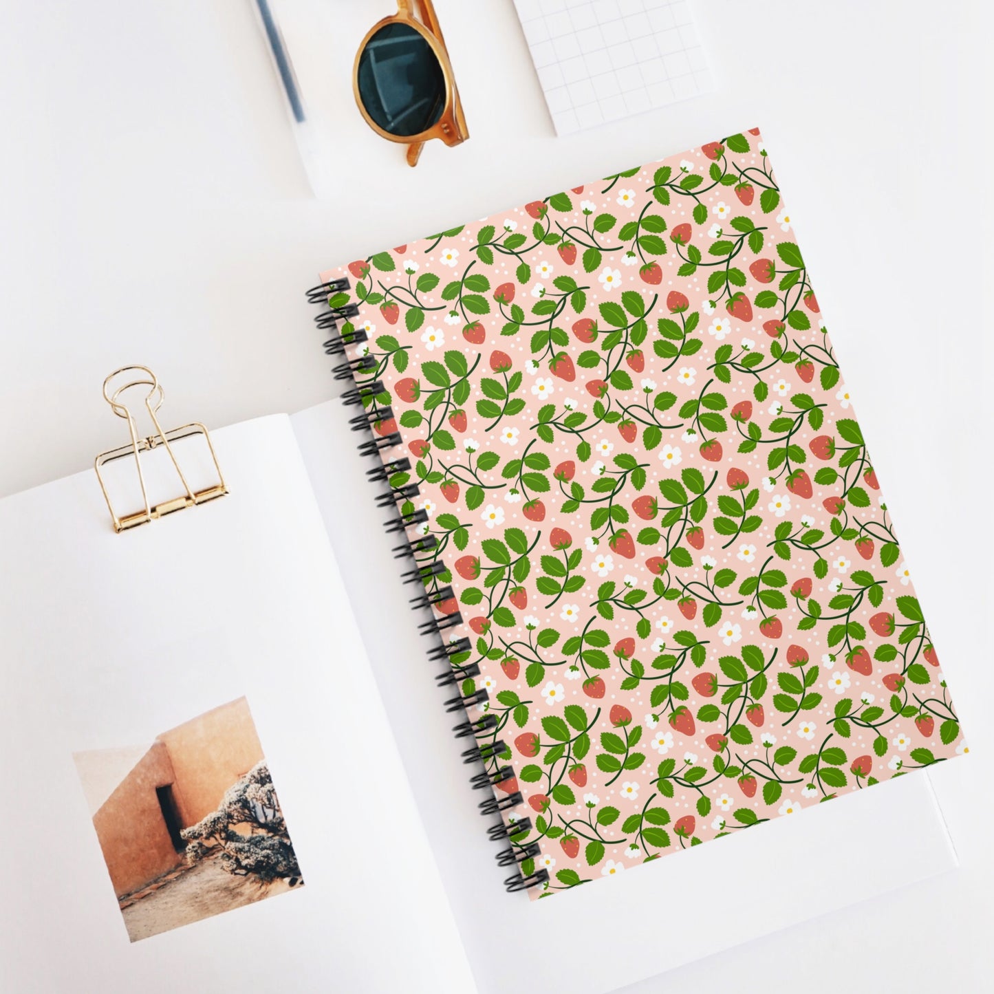 Strawberry Spiral Notebook - Ruled Line