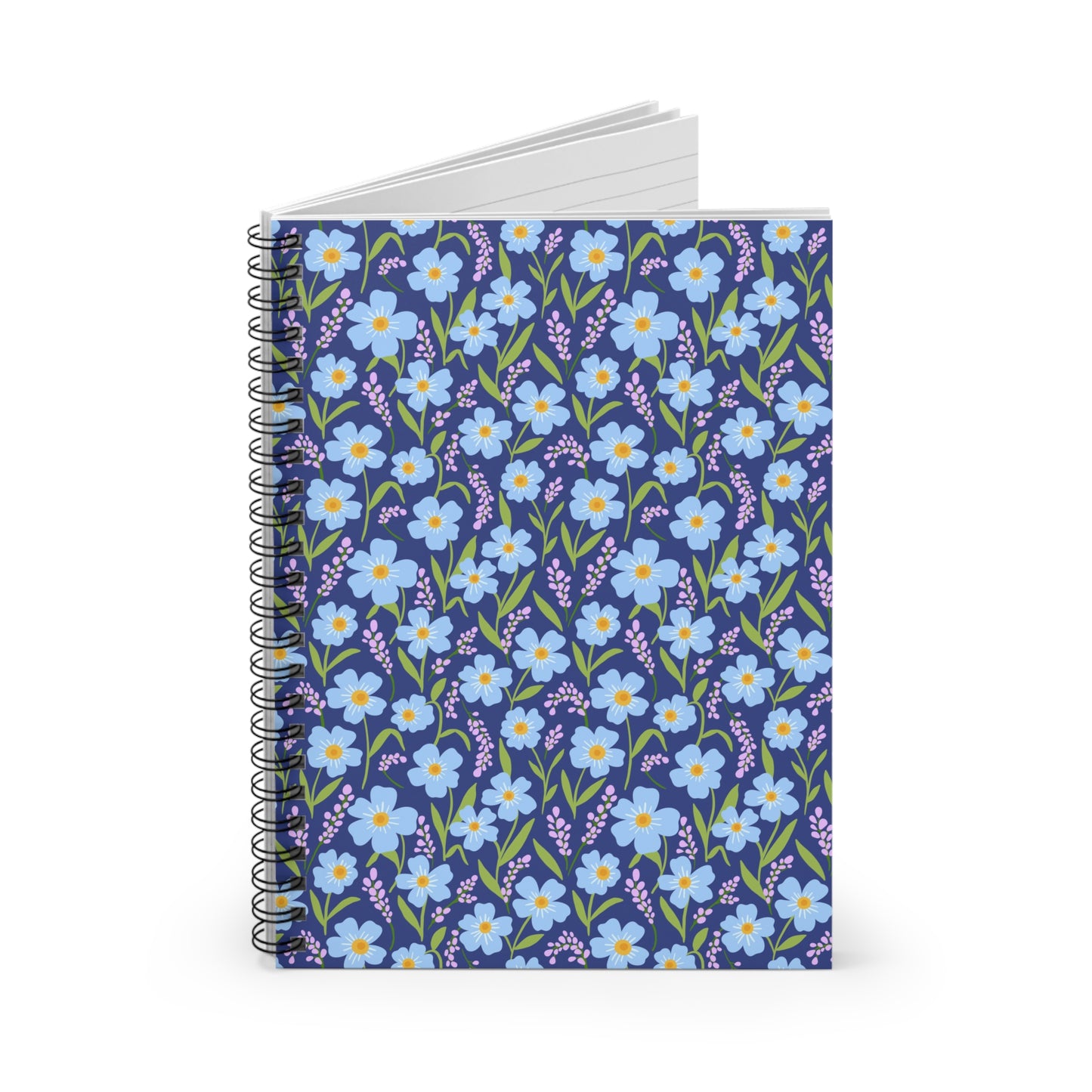 Forget Me Not Flowers Spiral Notebook - Ruled Line
