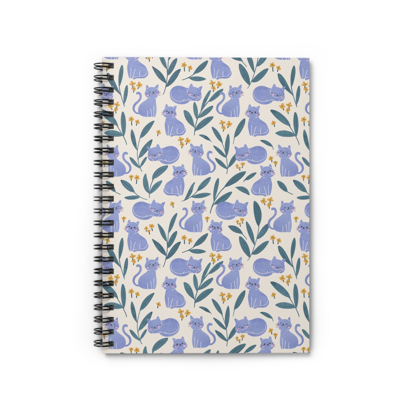 Cute Cats Among Flowers Spiral Notebook - Ruled Line