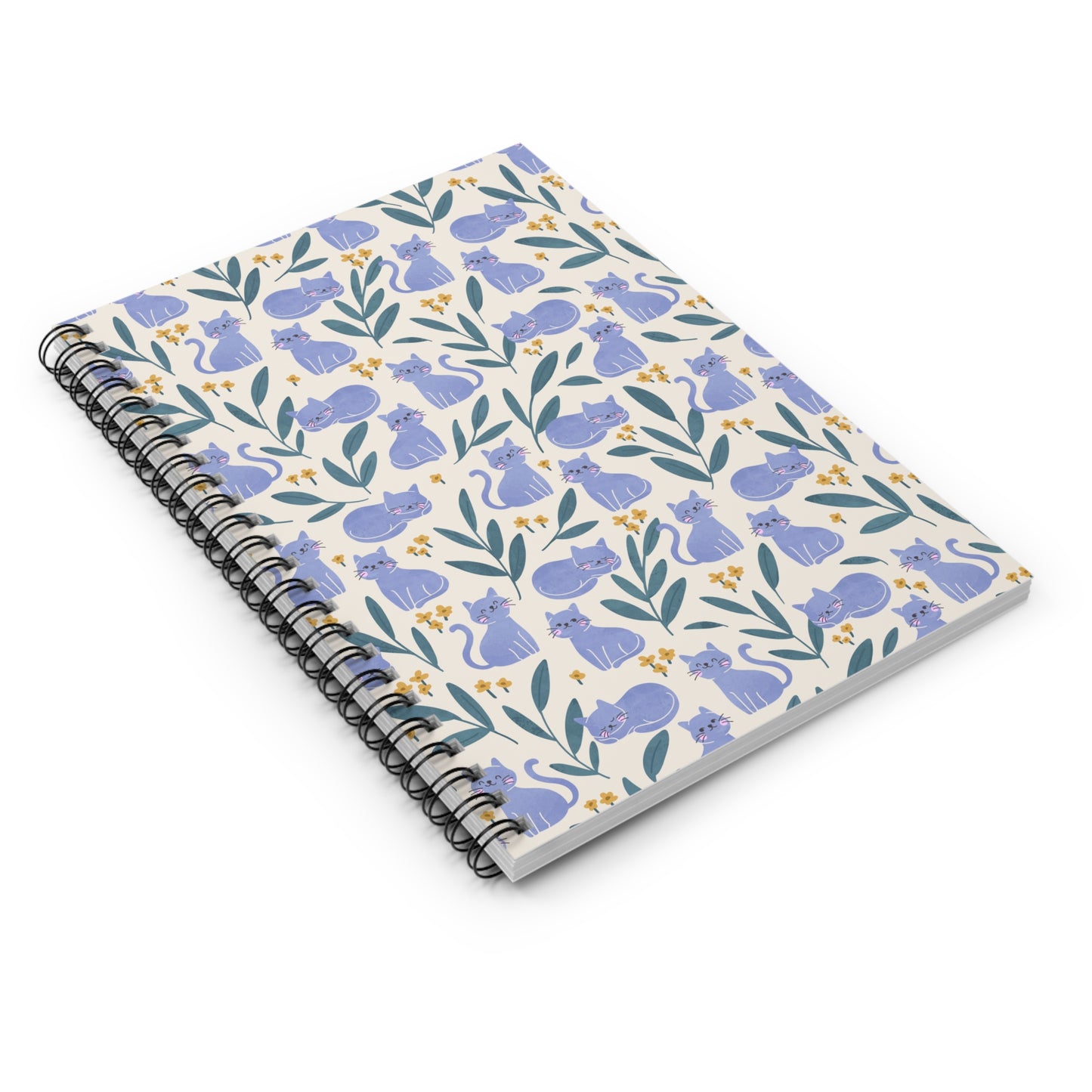 Cute Cats Among Flowers Spiral Notebook - Ruled Line