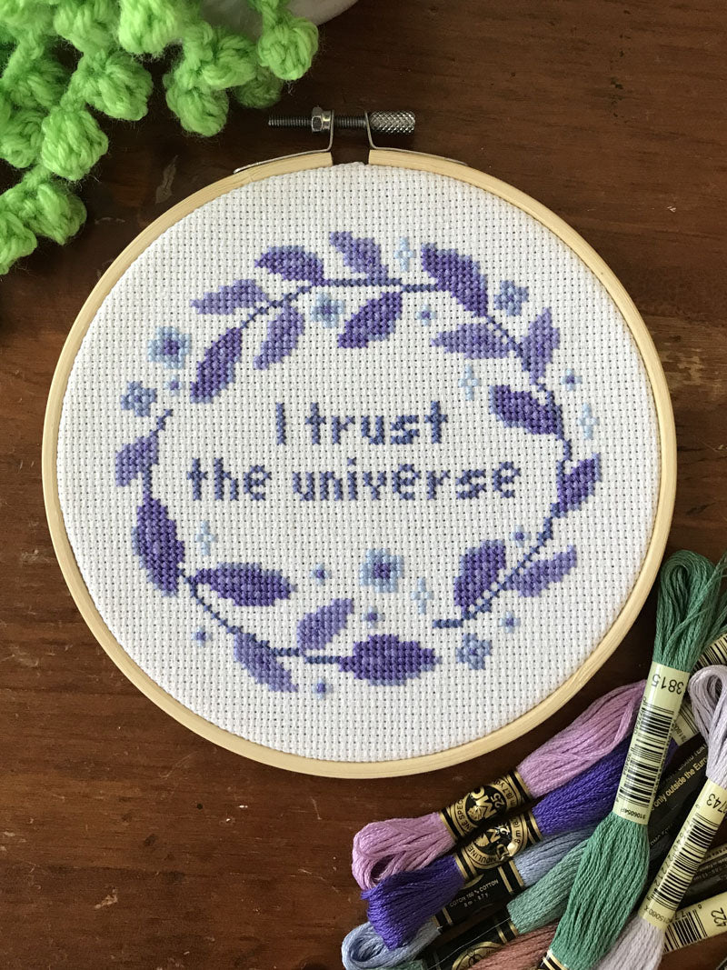 I trust the universe Cross Stitch Kit