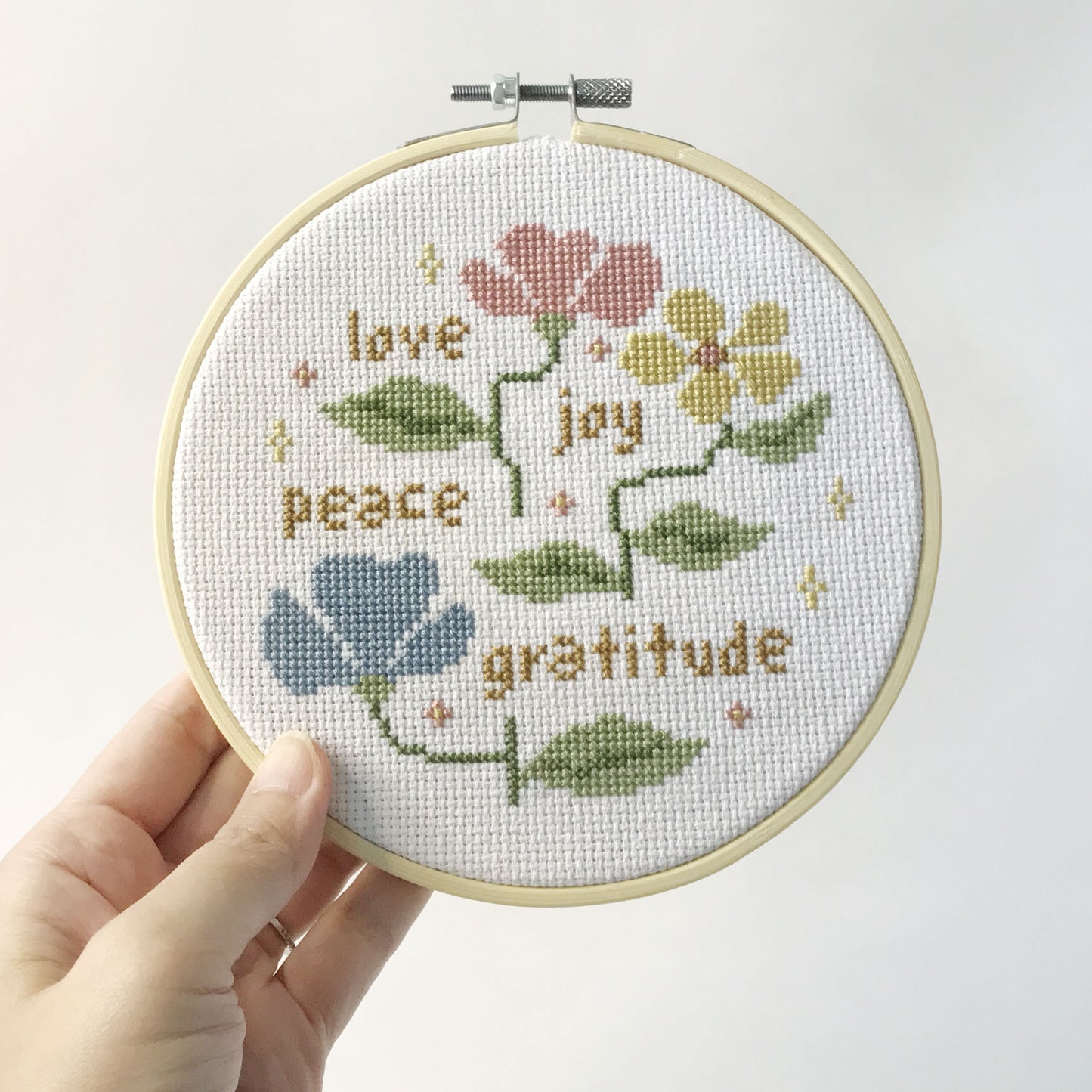 Love Joy Peace Gratitude Cross Stitch Kit