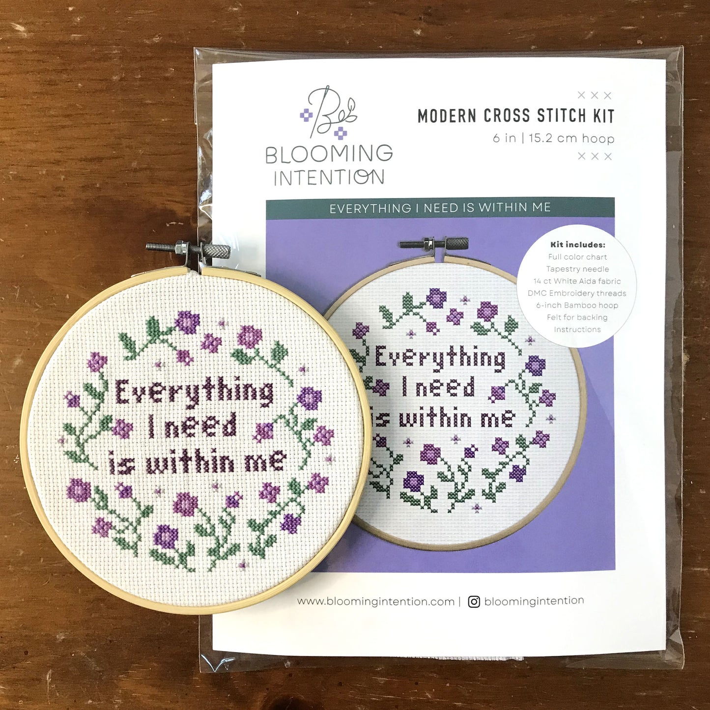 Everything I need is within me Cross Stitch Kit