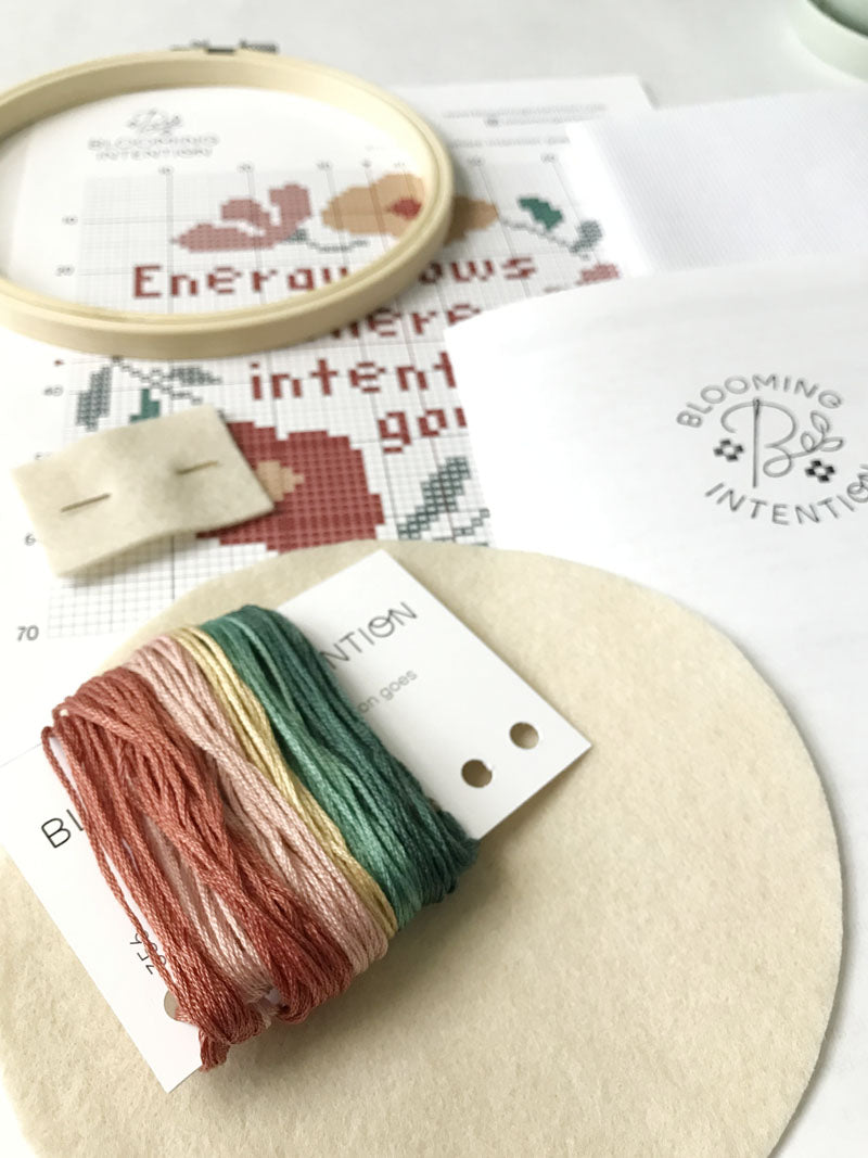Energy flows where intention goes Cross Stitch Kit