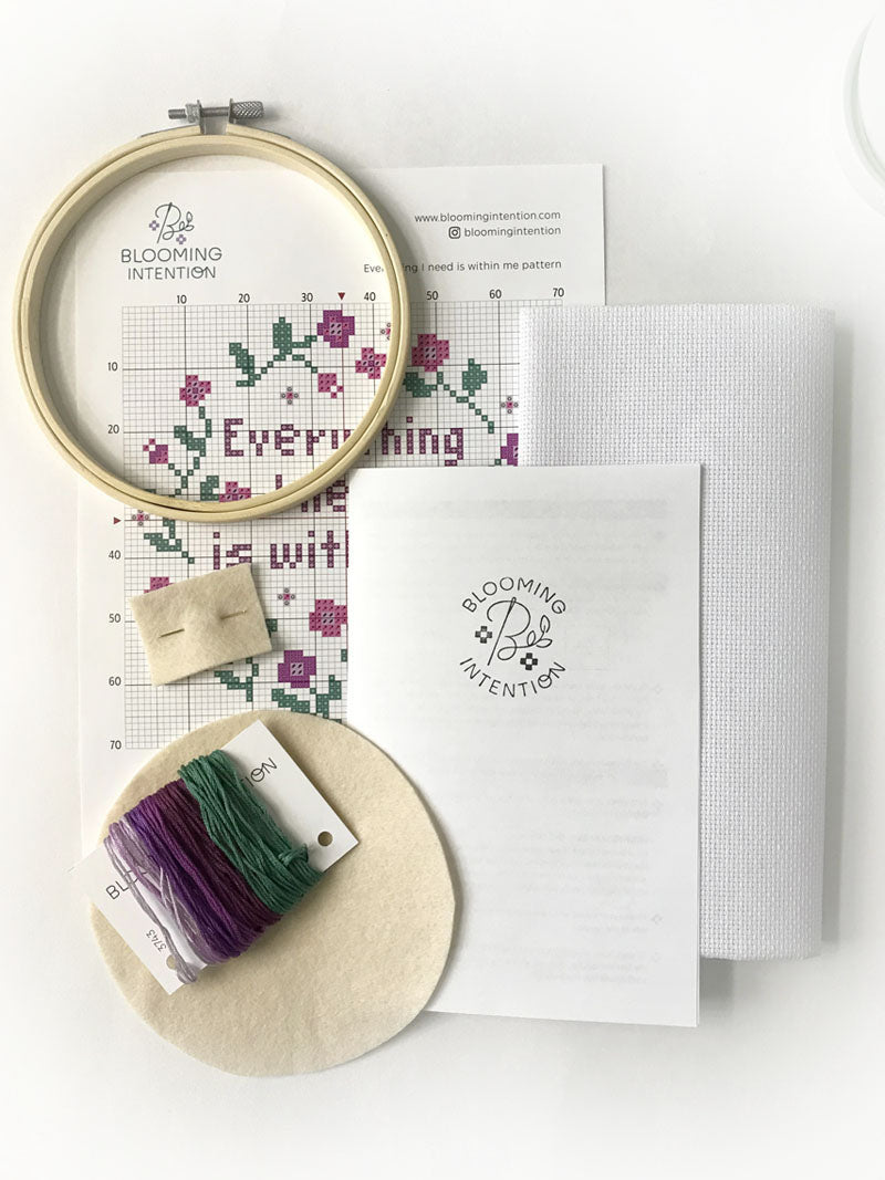 Everything I need is within me Cross Stitch Kit