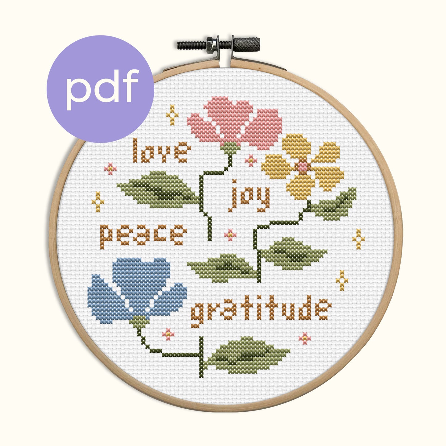 Love Joy Peace Gratitude PDF Pattern