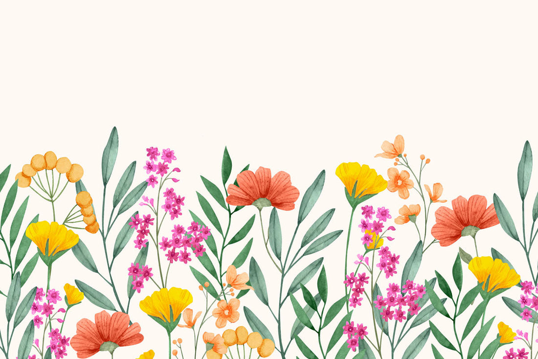 watercolor illustration of wildflowers