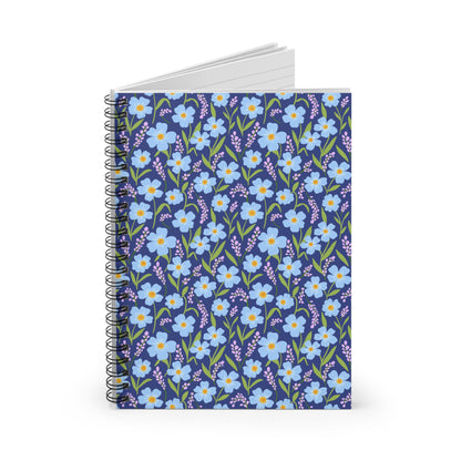 Forget Me Not Flowers Spiral Notebook - Ruled Line