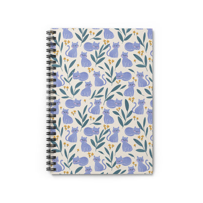 Cute Cats Among Flowers Spiral Notebook - Ruled Line