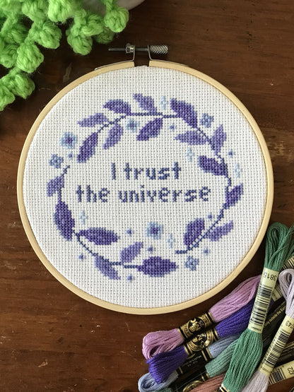 I trust the universe Cross Stitch Kit
